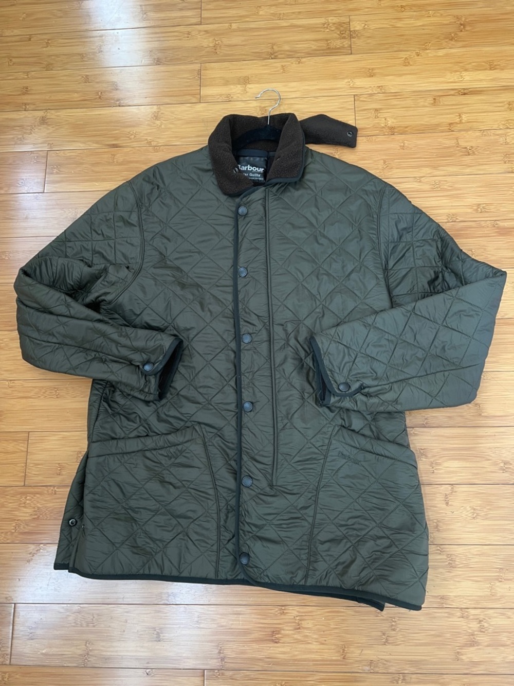 Barbour men’s jacket polarquilted jkt D310 large long olive green